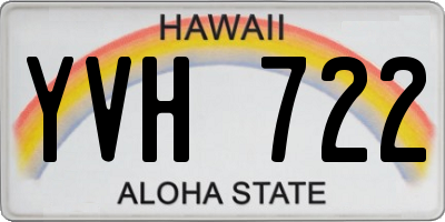 HI license plate YVH722