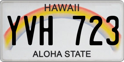 HI license plate YVH723