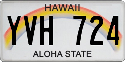 HI license plate YVH724
