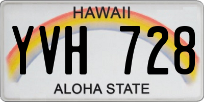 HI license plate YVH728