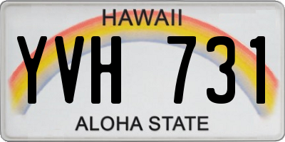 HI license plate YVH731