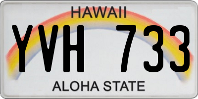 HI license plate YVH733