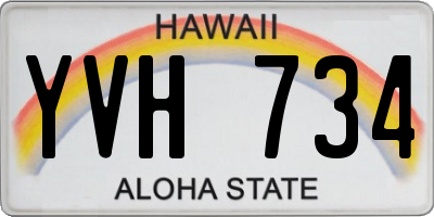 HI license plate YVH734