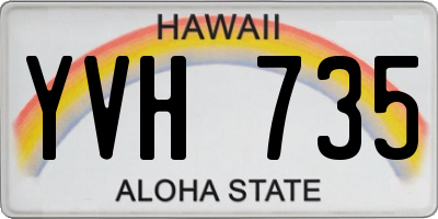 HI license plate YVH735