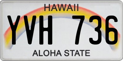 HI license plate YVH736