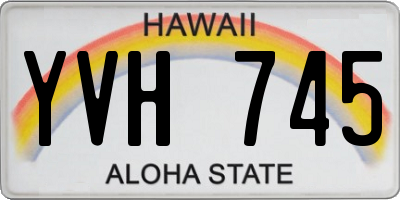 HI license plate YVH745