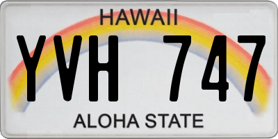 HI license plate YVH747