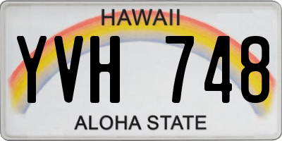 HI license plate YVH748