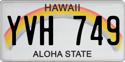 HI license plate YVH749