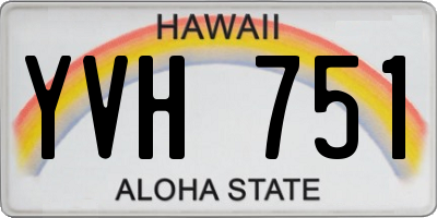 HI license plate YVH751