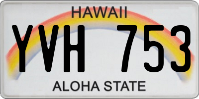 HI license plate YVH753