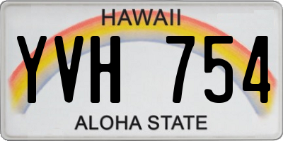 HI license plate YVH754