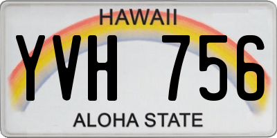 HI license plate YVH756