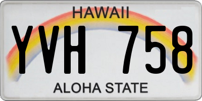 HI license plate YVH758