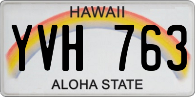 HI license plate YVH763