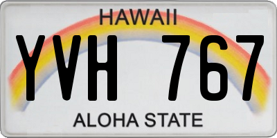 HI license plate YVH767