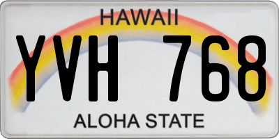 HI license plate YVH768