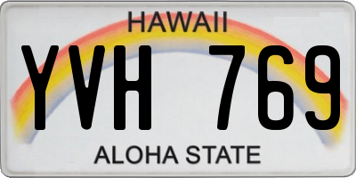 HI license plate YVH769