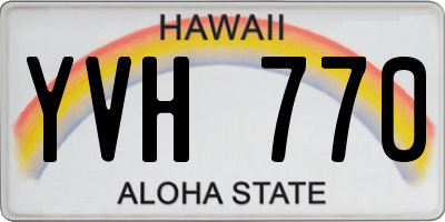 HI license plate YVH770