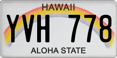 HI license plate YVH778