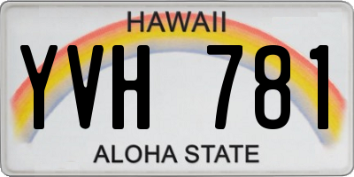 HI license plate YVH781
