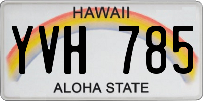 HI license plate YVH785