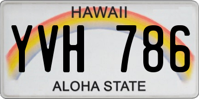 HI license plate YVH786