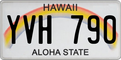 HI license plate YVH790