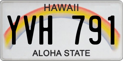 HI license plate YVH791