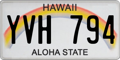 HI license plate YVH794