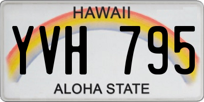 HI license plate YVH795