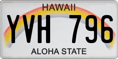 HI license plate YVH796