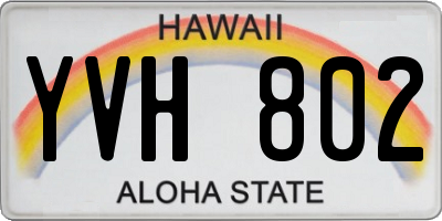 HI license plate YVH802