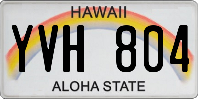 HI license plate YVH804
