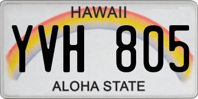 HI license plate YVH805