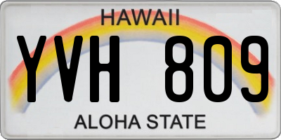 HI license plate YVH809