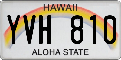 HI license plate YVH810