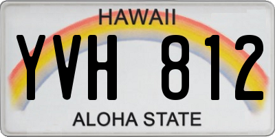HI license plate YVH812