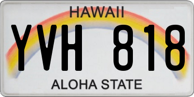 HI license plate YVH818