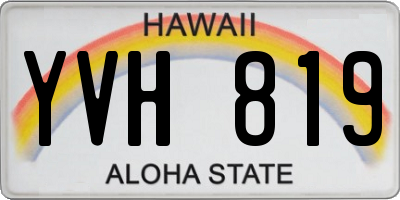 HI license plate YVH819