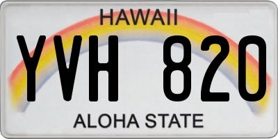 HI license plate YVH820