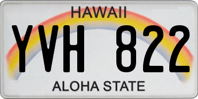 HI license plate YVH822