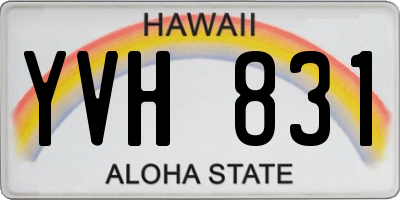 HI license plate YVH831