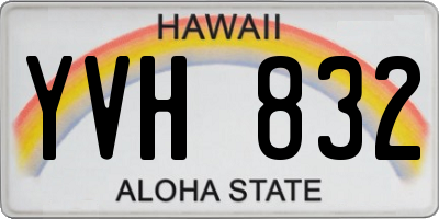 HI license plate YVH832