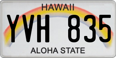 HI license plate YVH835