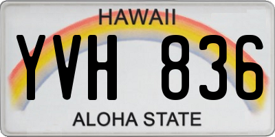 HI license plate YVH836