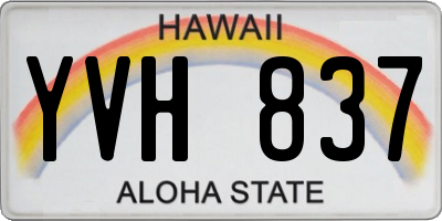 HI license plate YVH837