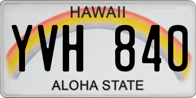 HI license plate YVH840