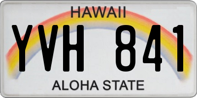 HI license plate YVH841