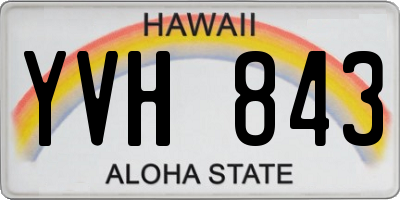 HI license plate YVH843